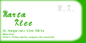 marta klee business card